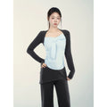 Wildberry Contrasting Color Slim-fitting Long-sleeved Knitted Sweater