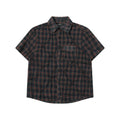 TGNS Plaid Cropped Breathable Loose Fit Blouse