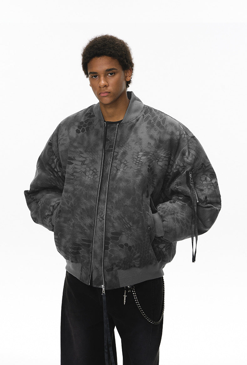 Inflation Camouflage Stand-up Neck Cotton Jacket