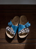 MILOOEY Leather Double Buckle Slide Sandal