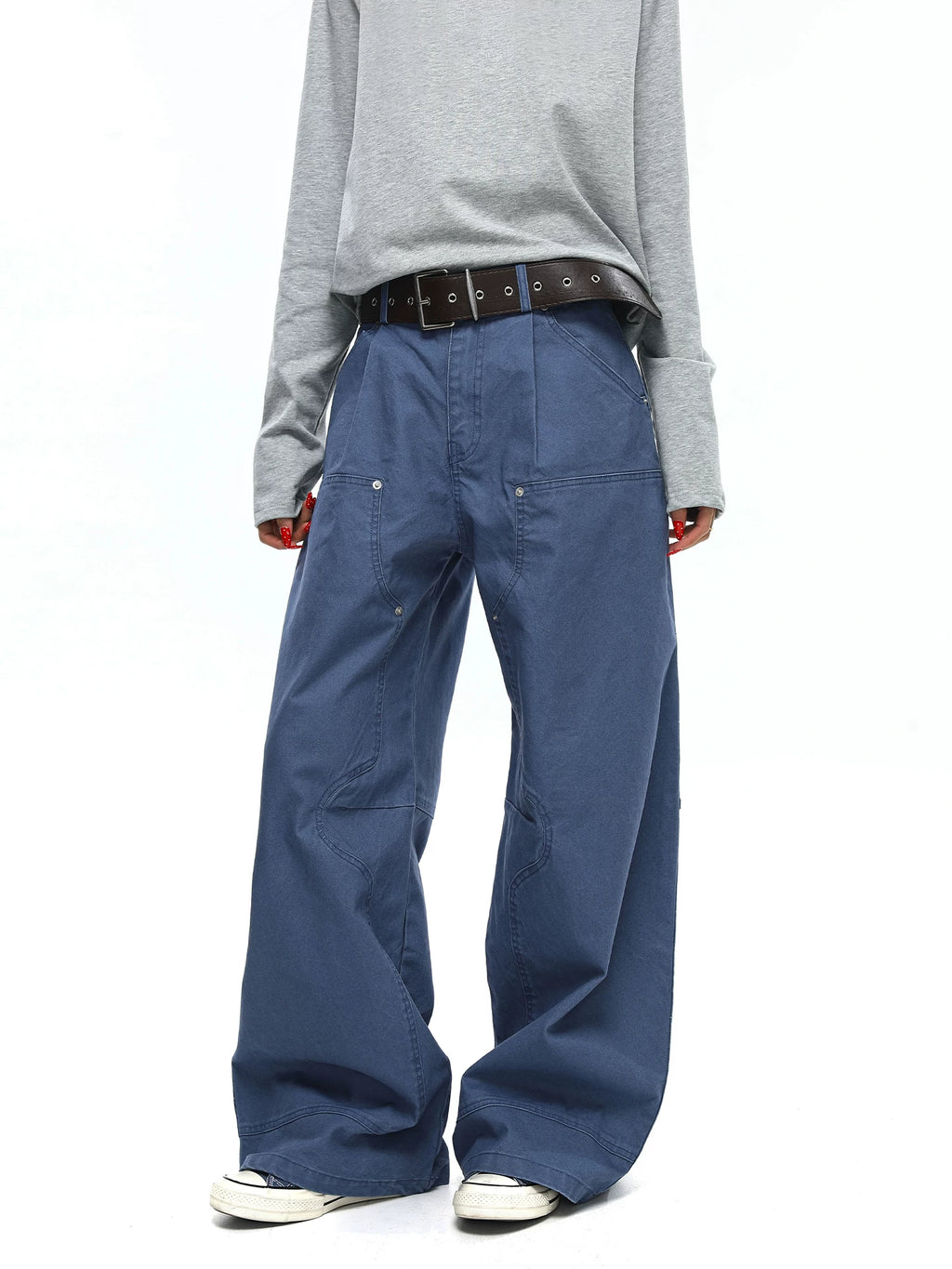 TRUQUEST Vintage Wide Leg Loose Straight Overalls
