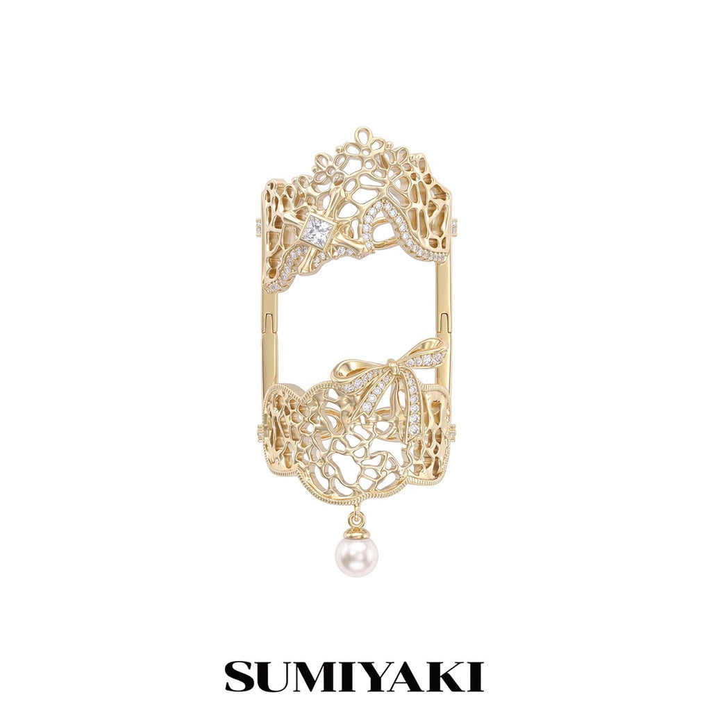 SUMIYAKI Pearl Bow Articulated Ring