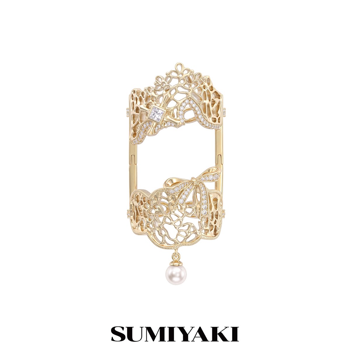 SUMIYAKI Pearl Bow Articulated Ring