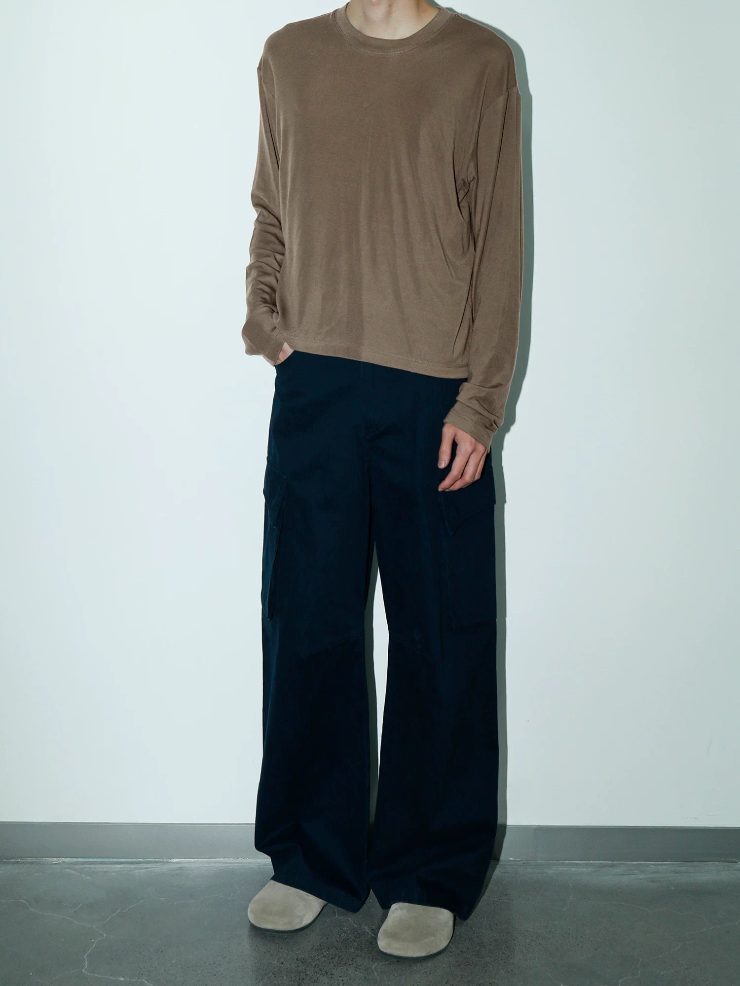 PLUS NO LOGO Crew Neck Bottom Drape Long Sleeve