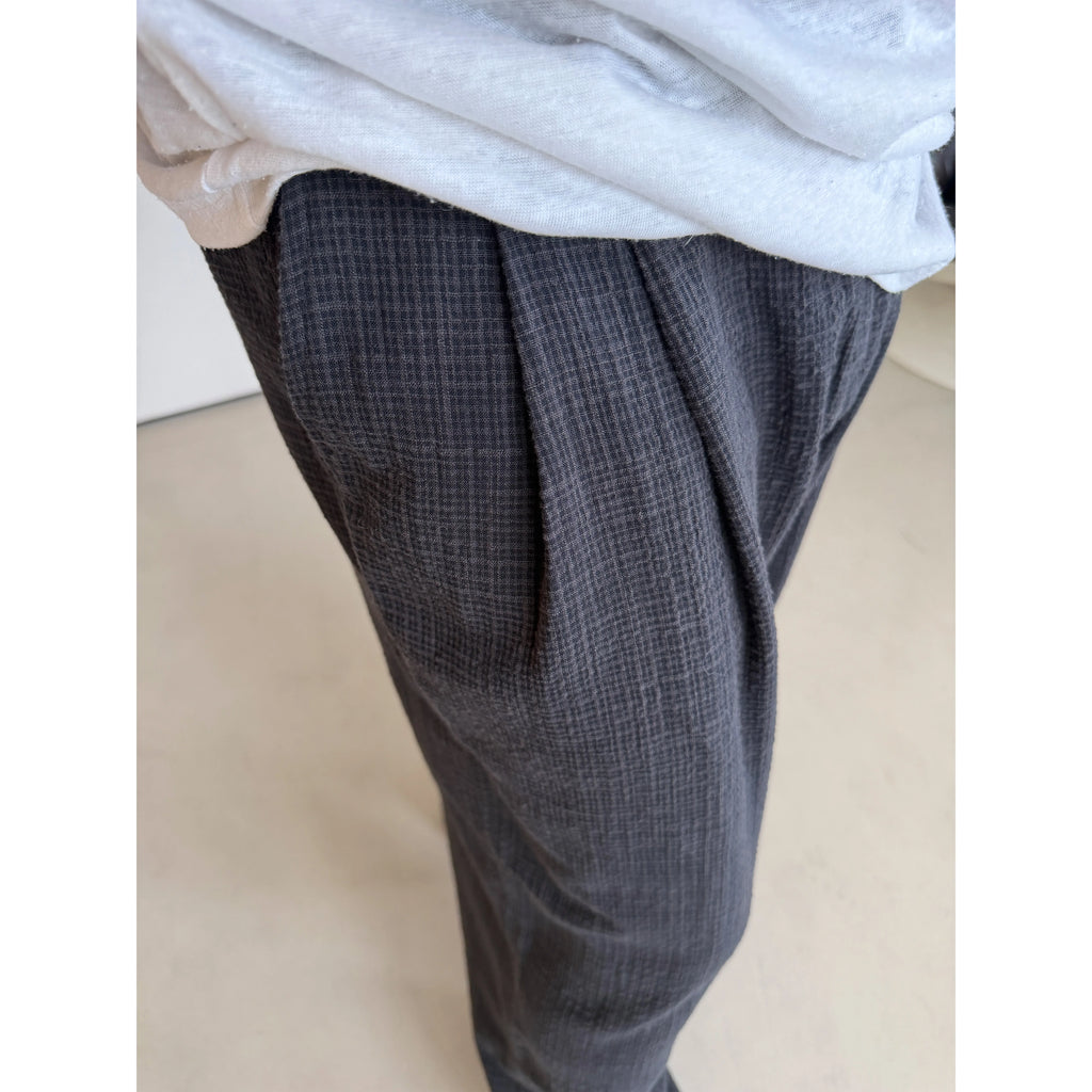 Anniehall Vintage Plaid 400g Breathable Relaxed Pants