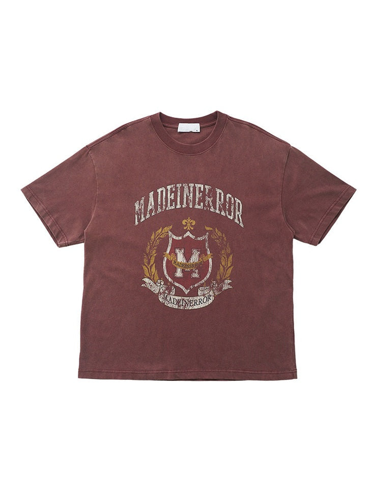 UNF old college cracked texture tee