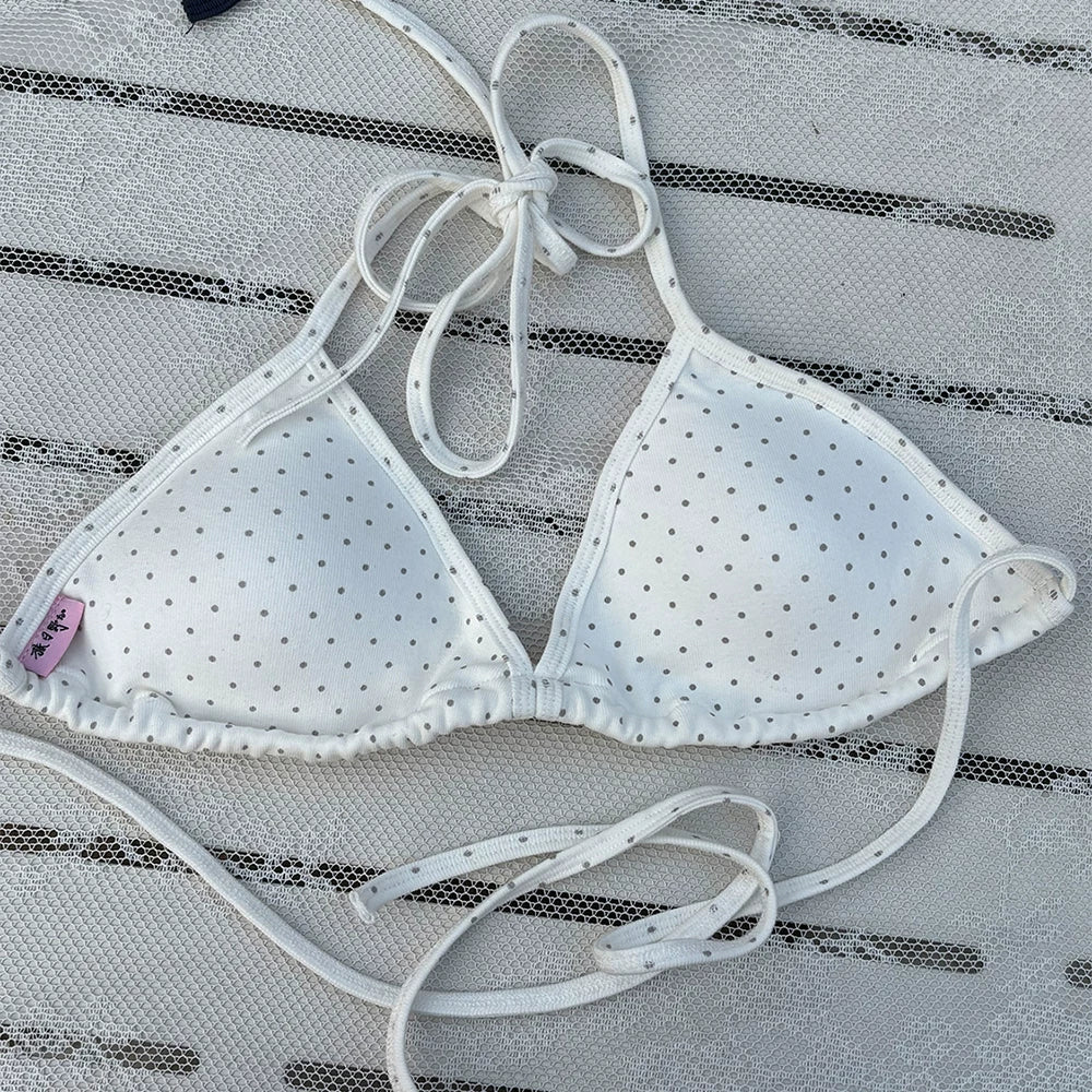 Kasugano TOO Nara Girl Polka Dot Strappy Triangle Bralette
