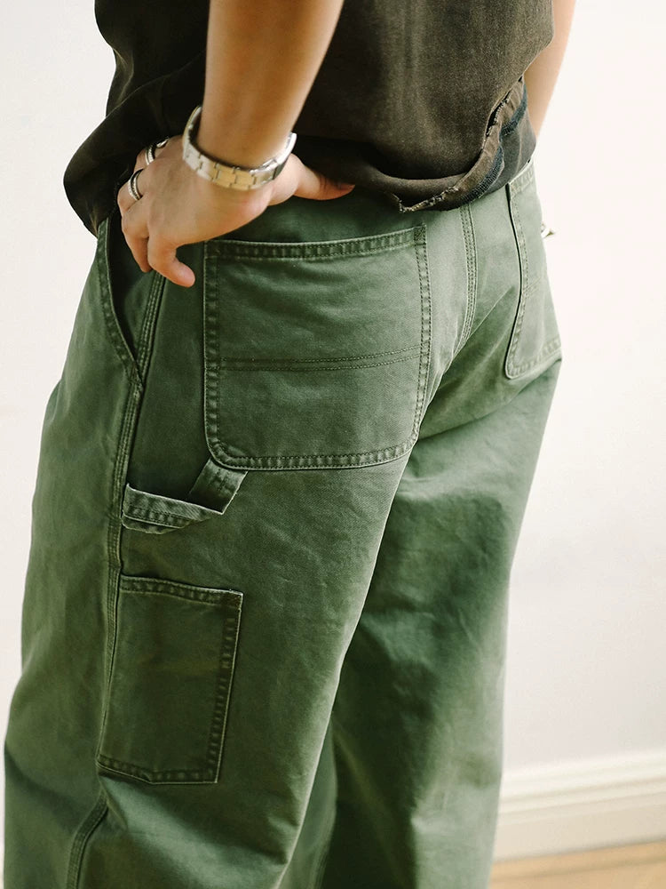 Mbbcar Cargo Straight-Leg Distressed Work Pants