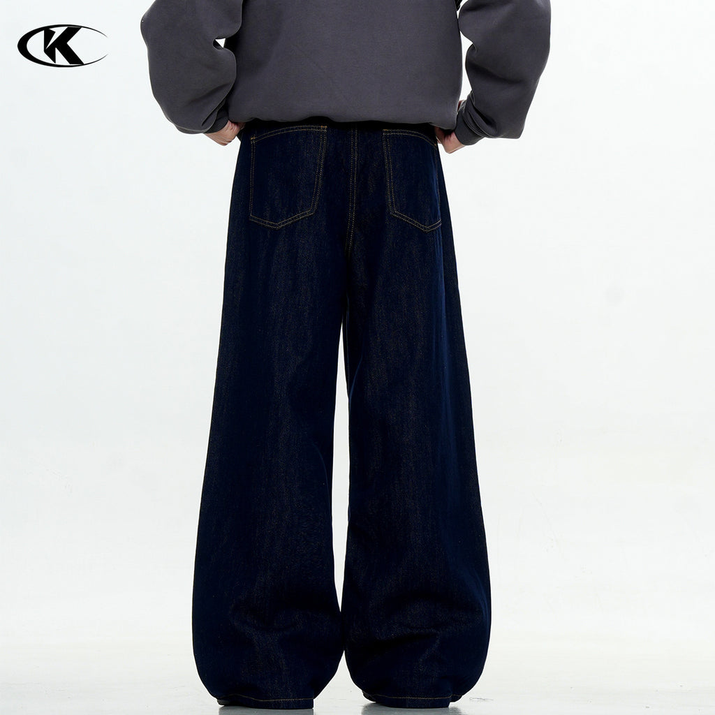 11KN Blue Straight-Leg Fleece-Lined Jeans