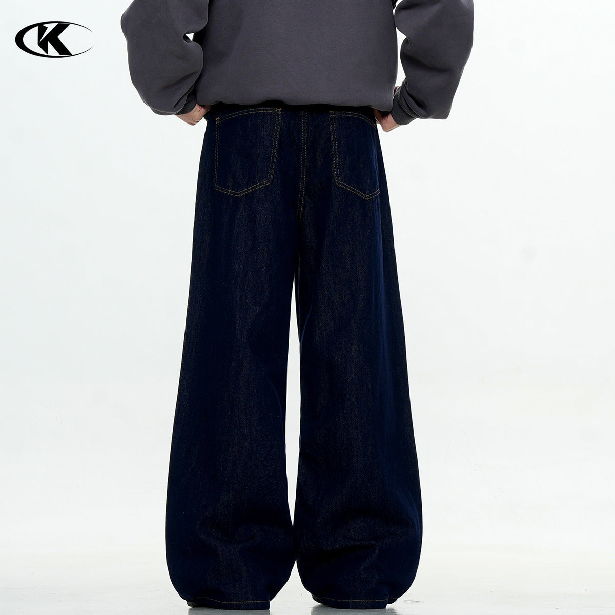 11KN Blue Straight-Leg Fleece-Lined Jeans