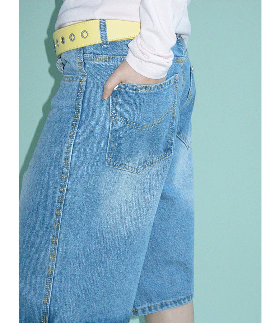 FUNKYFUN Loose Denim Casual Shorts