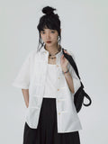 STILLYOU New Chinese Retro Jewel Button Short Sleeve Shirt