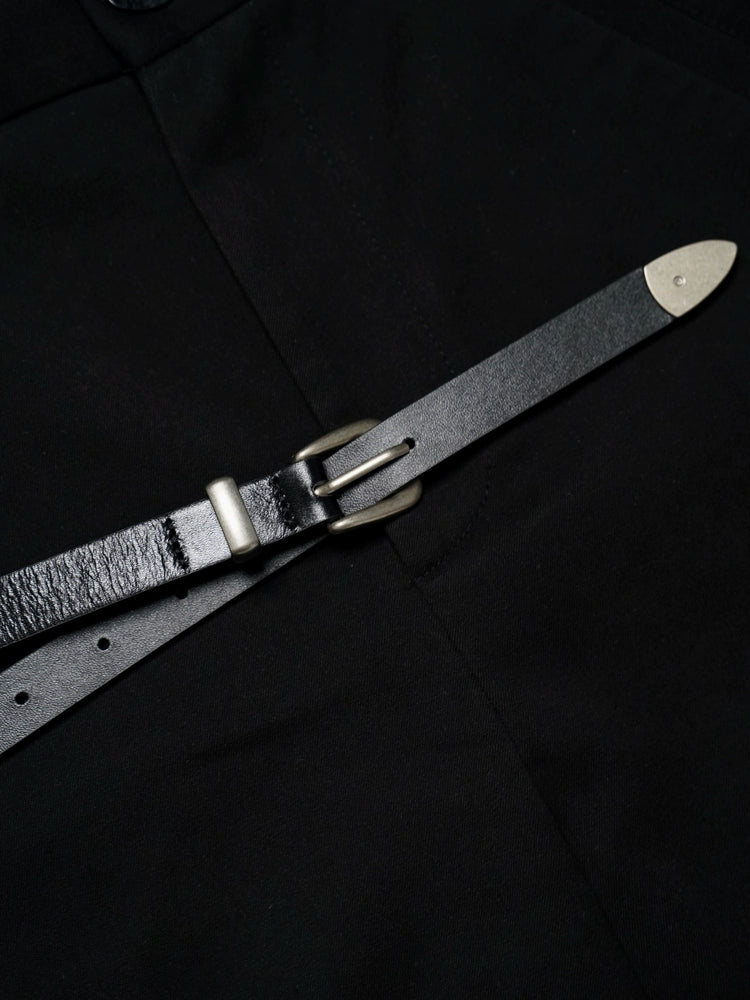 VOWPROGRESS First Layer Cowhide Old Silver Buckle Belt