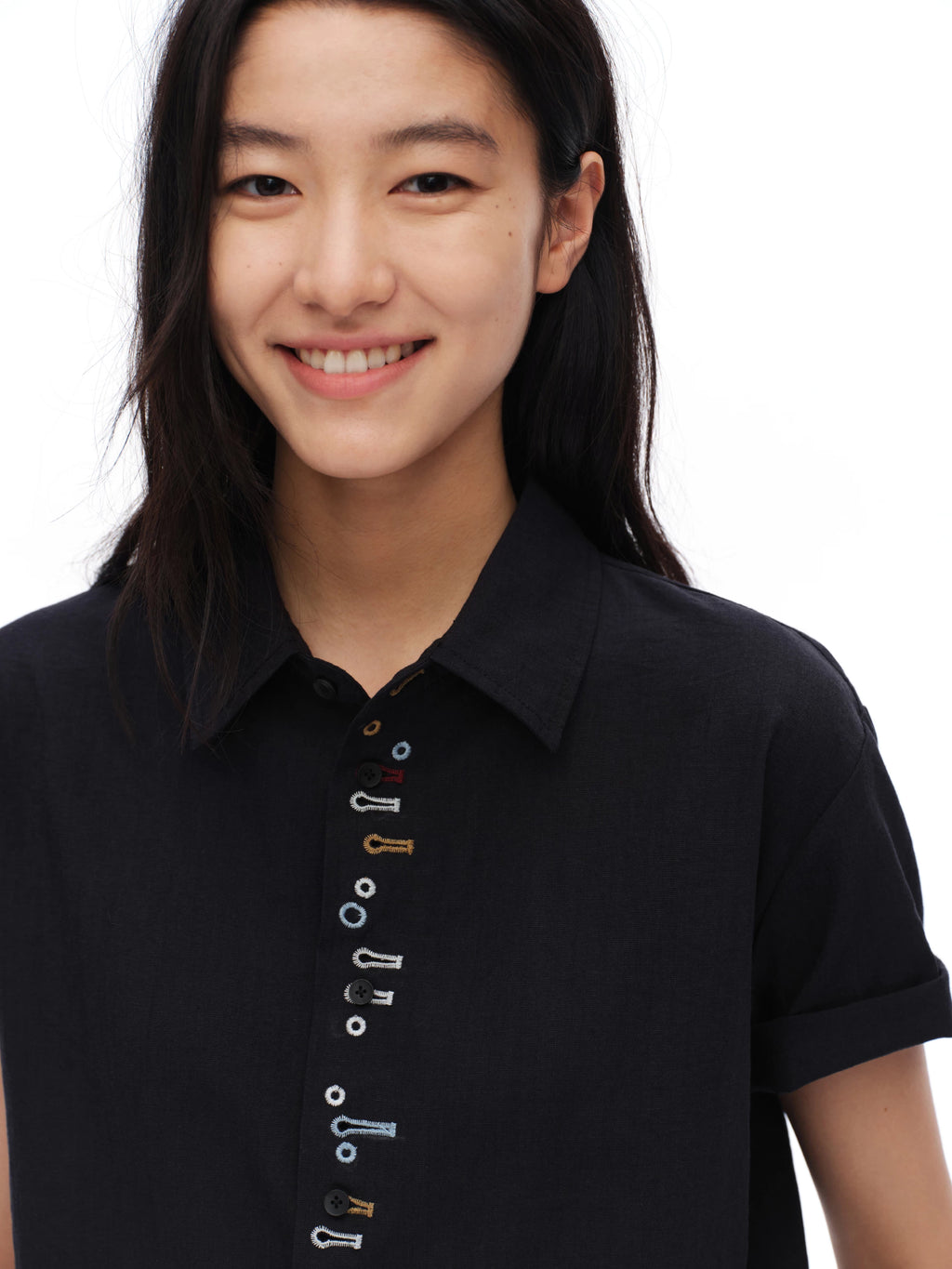 Oinimi Fun Buttonhole Casual Short Sleeve Shirt