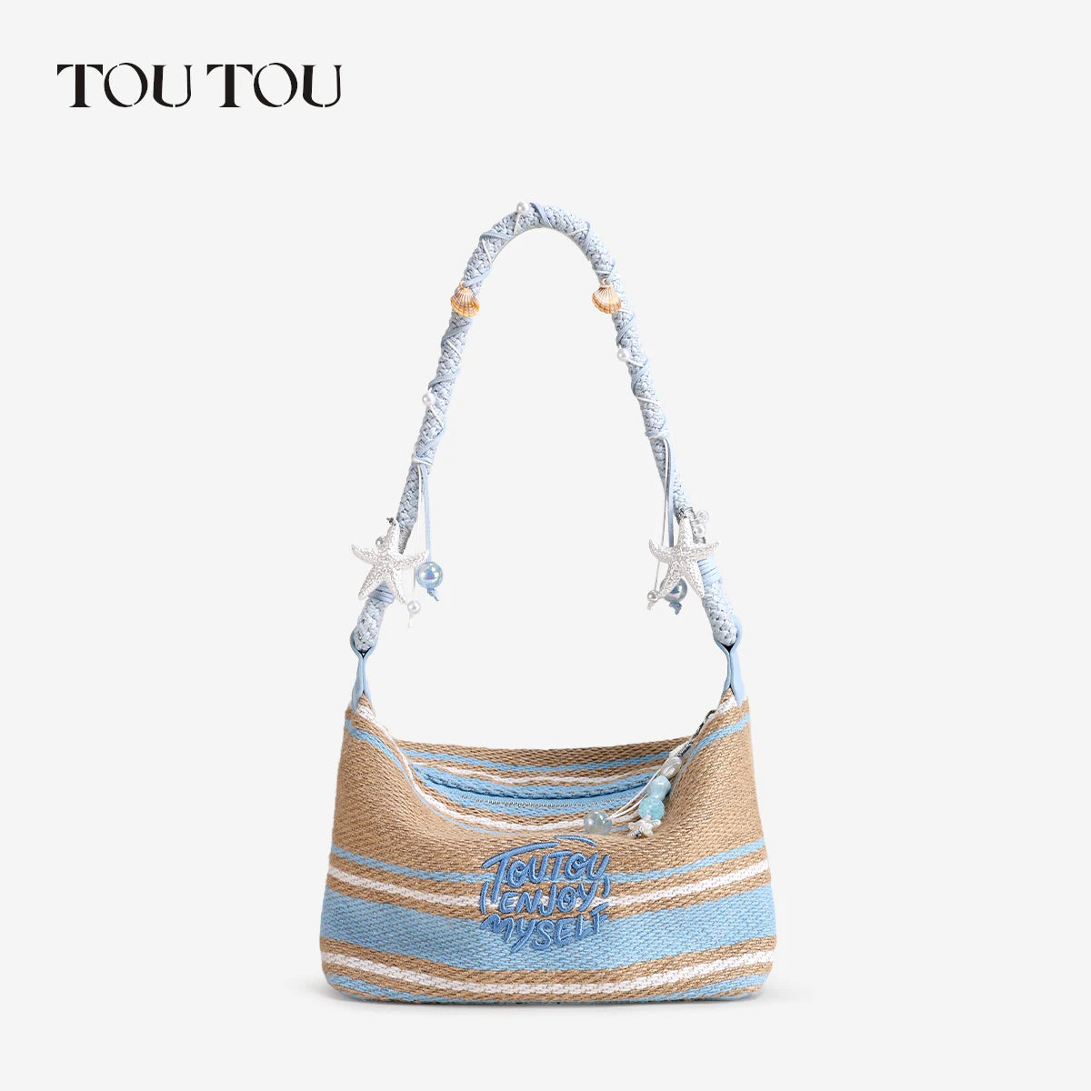 TOUTOU Woven Straw Zip-Top Underarm Bag