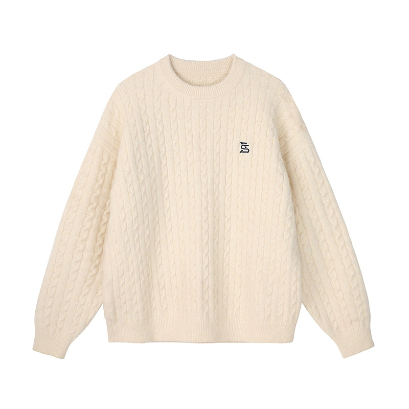 MATCHA STORY Vintage Twist Loose Sweater