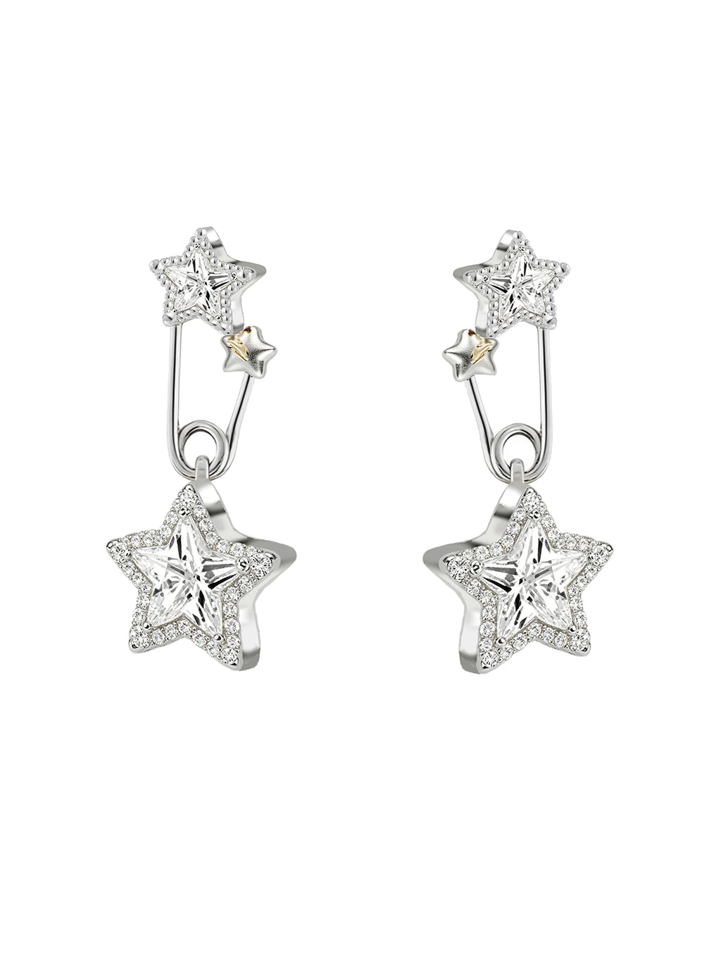 MASW Star-Shaped Cubic Zirconia Stud Earrings