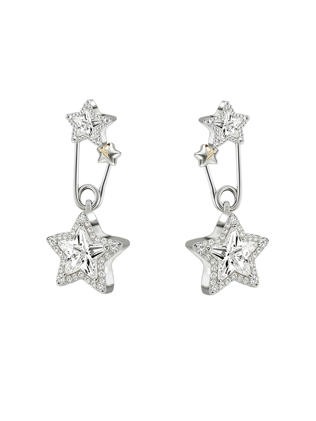 MASW Star Cubic Zirconia Stud Earrings
