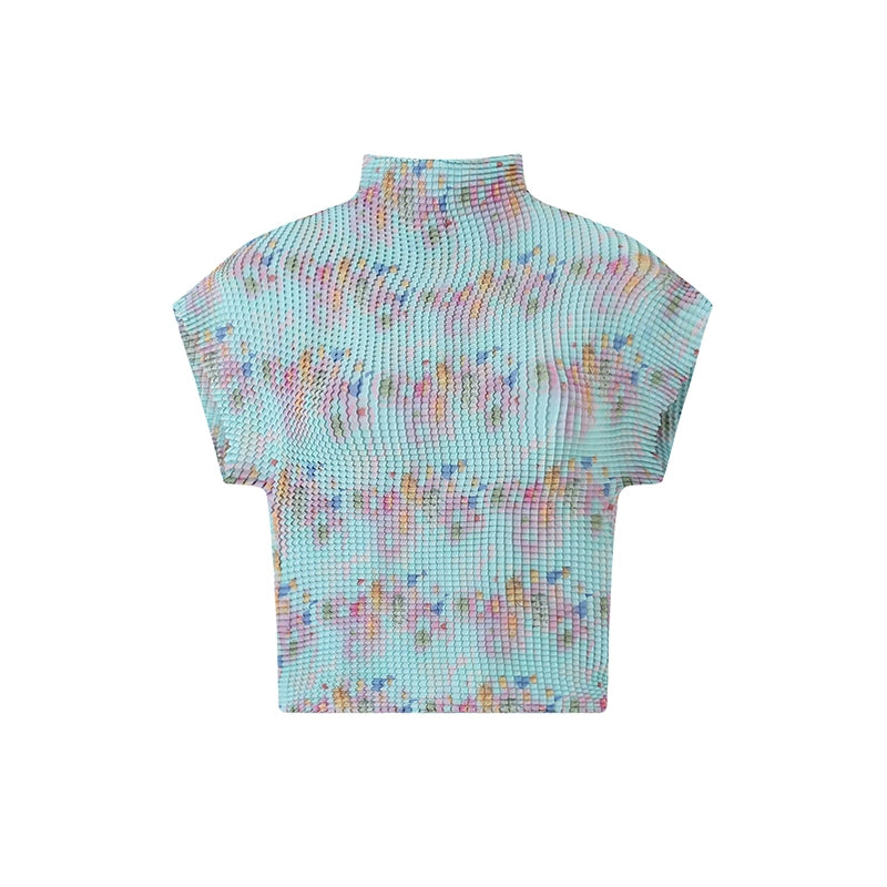 PHYS Elastic Pleated Small Half Turtleneck Slim Tee