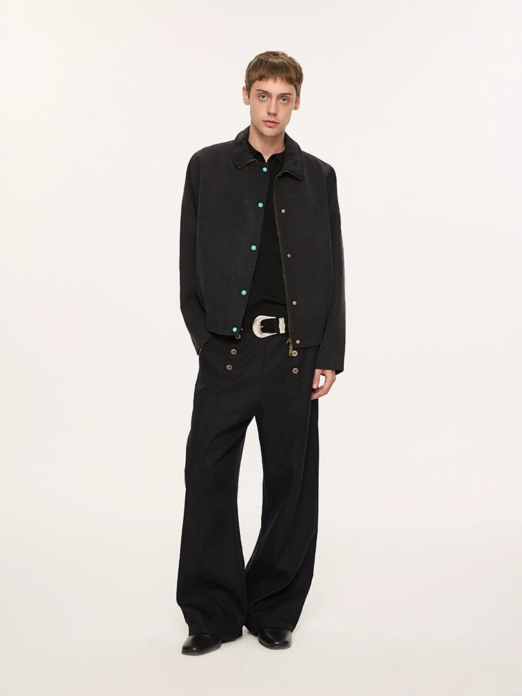 KREATE Double-breasted Compound Suit Pants