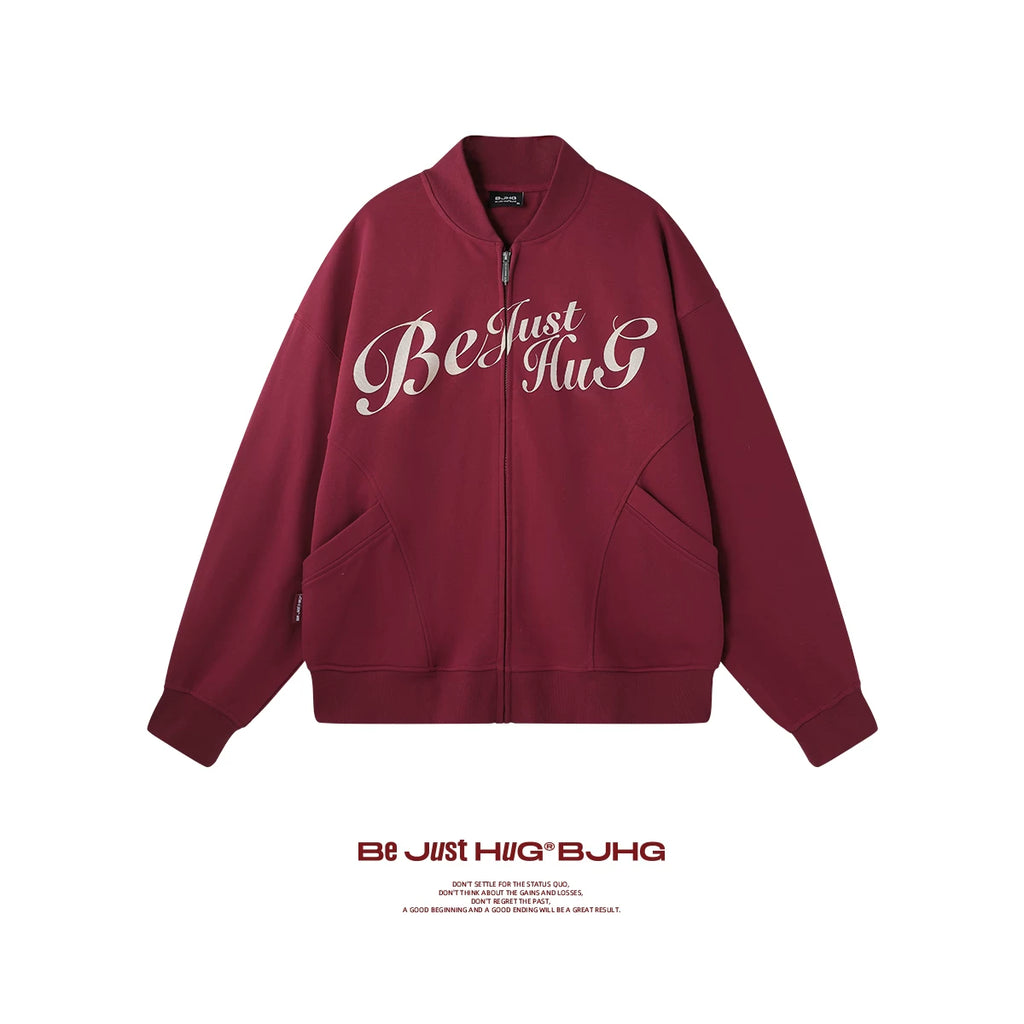 BJHG Design Sense Baseball Knitted Cardigan Jacket