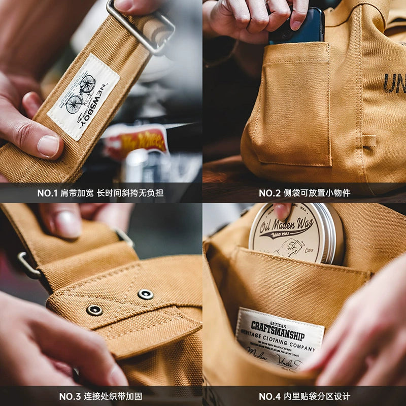 Madden Vintage Large Capacity Crossbody Letter Canvas Bag