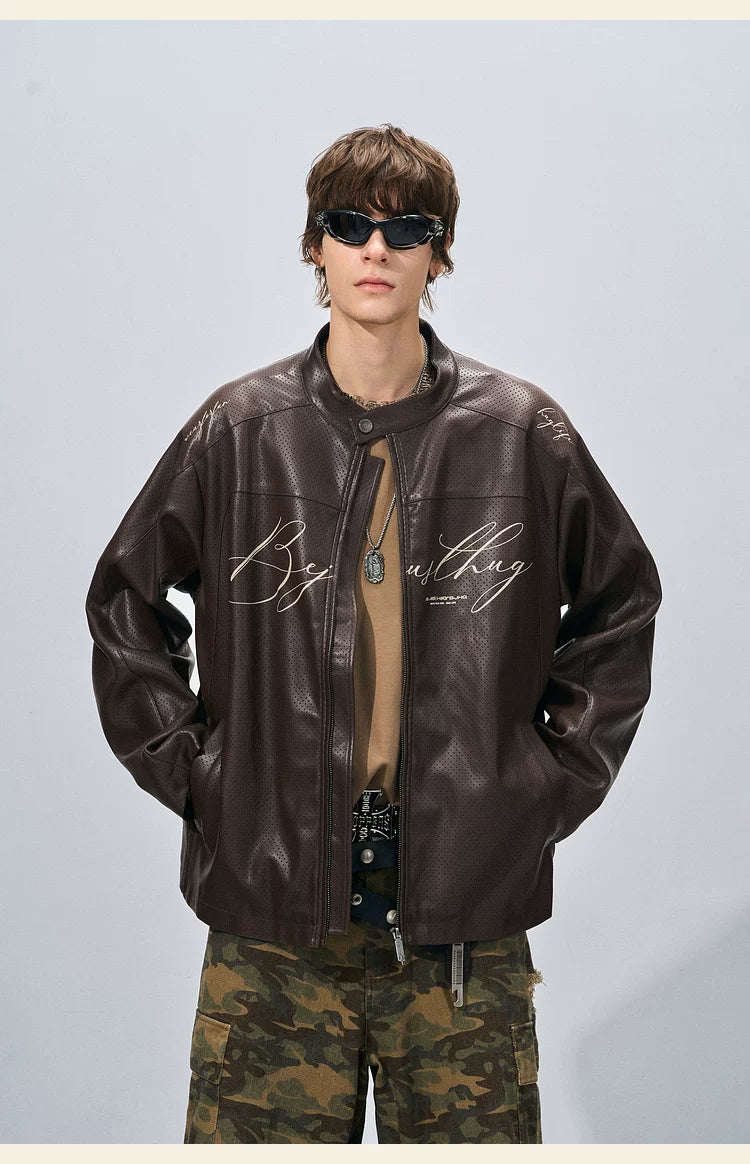 BJHG PU Leather Couple Biker Jacket