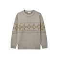 LIMPIDOCULUS Rhombus Totem Loose Jacquard Crew Neck Sweater