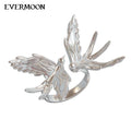 EVERMOON Sterling Silver Flying Bird Adjustable Open Ring