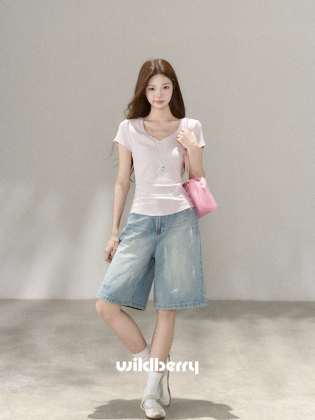Wildberry V-Neck Slim Fit Tee