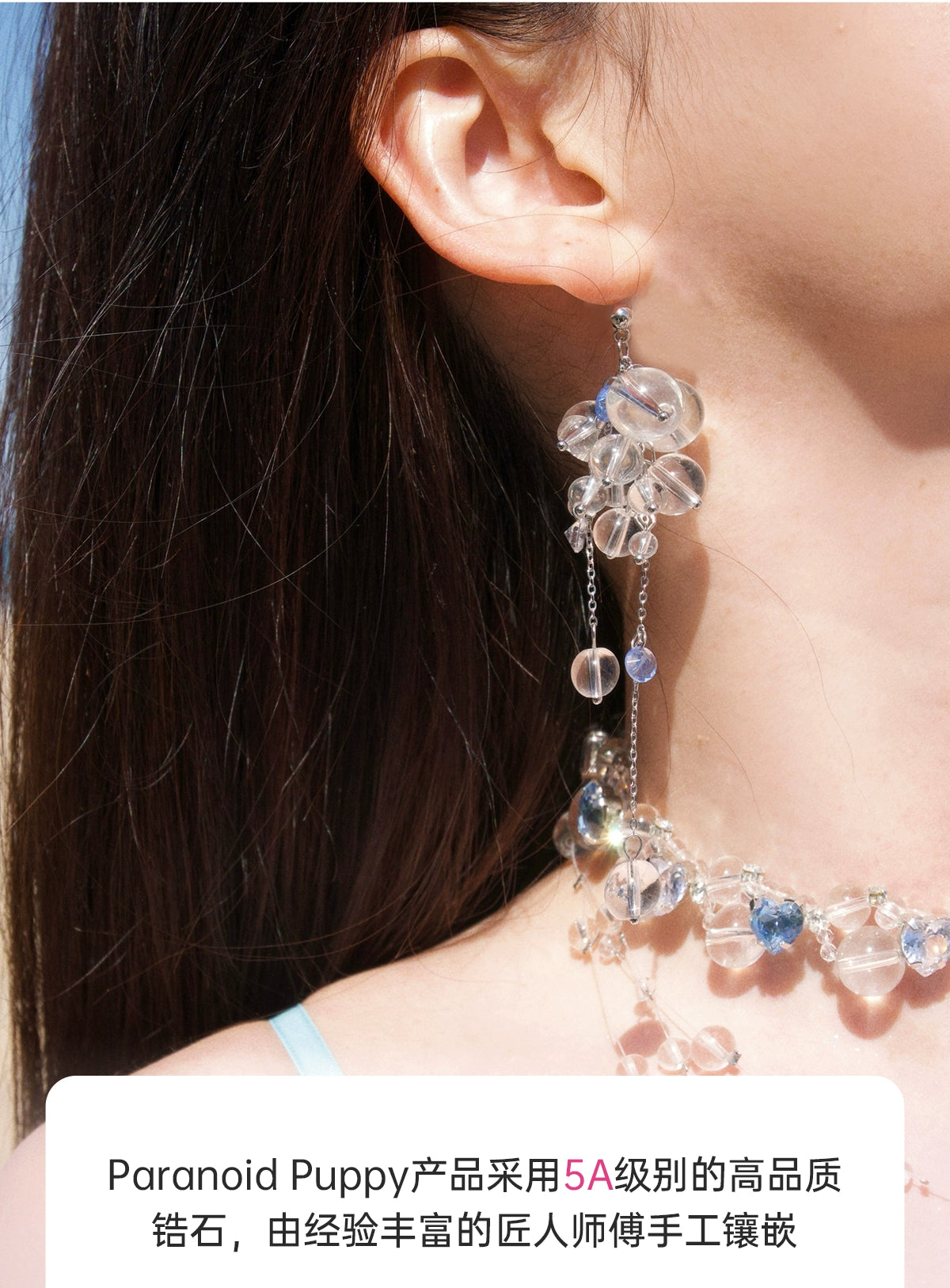 ParanoidP Crystal Beaded Tassel Earrings