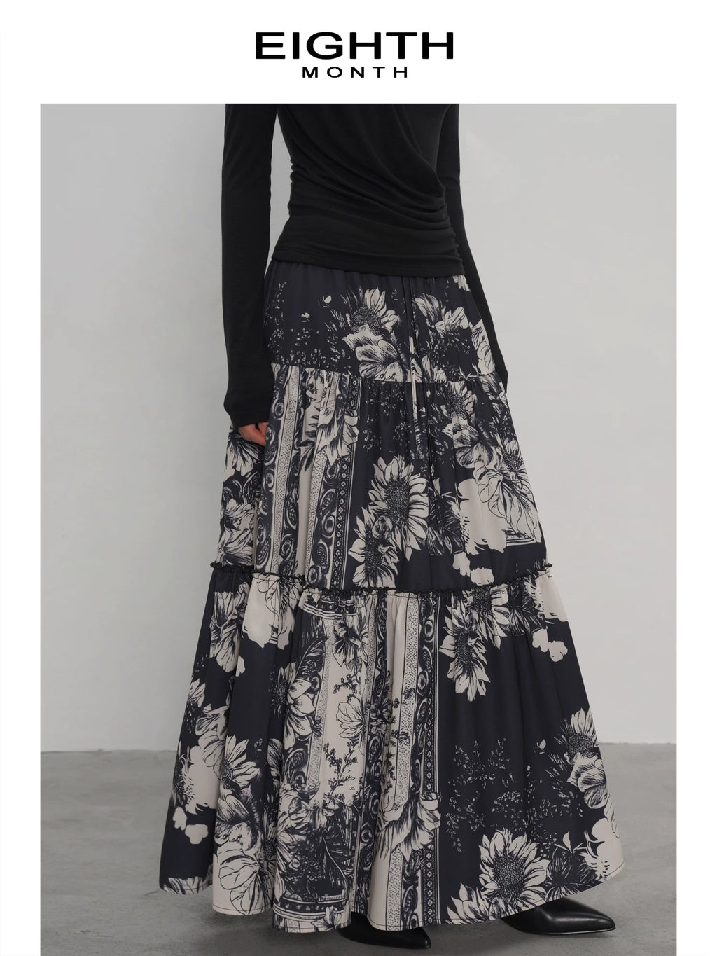 EIGHTHMONTH Retro Slim Long Skirt