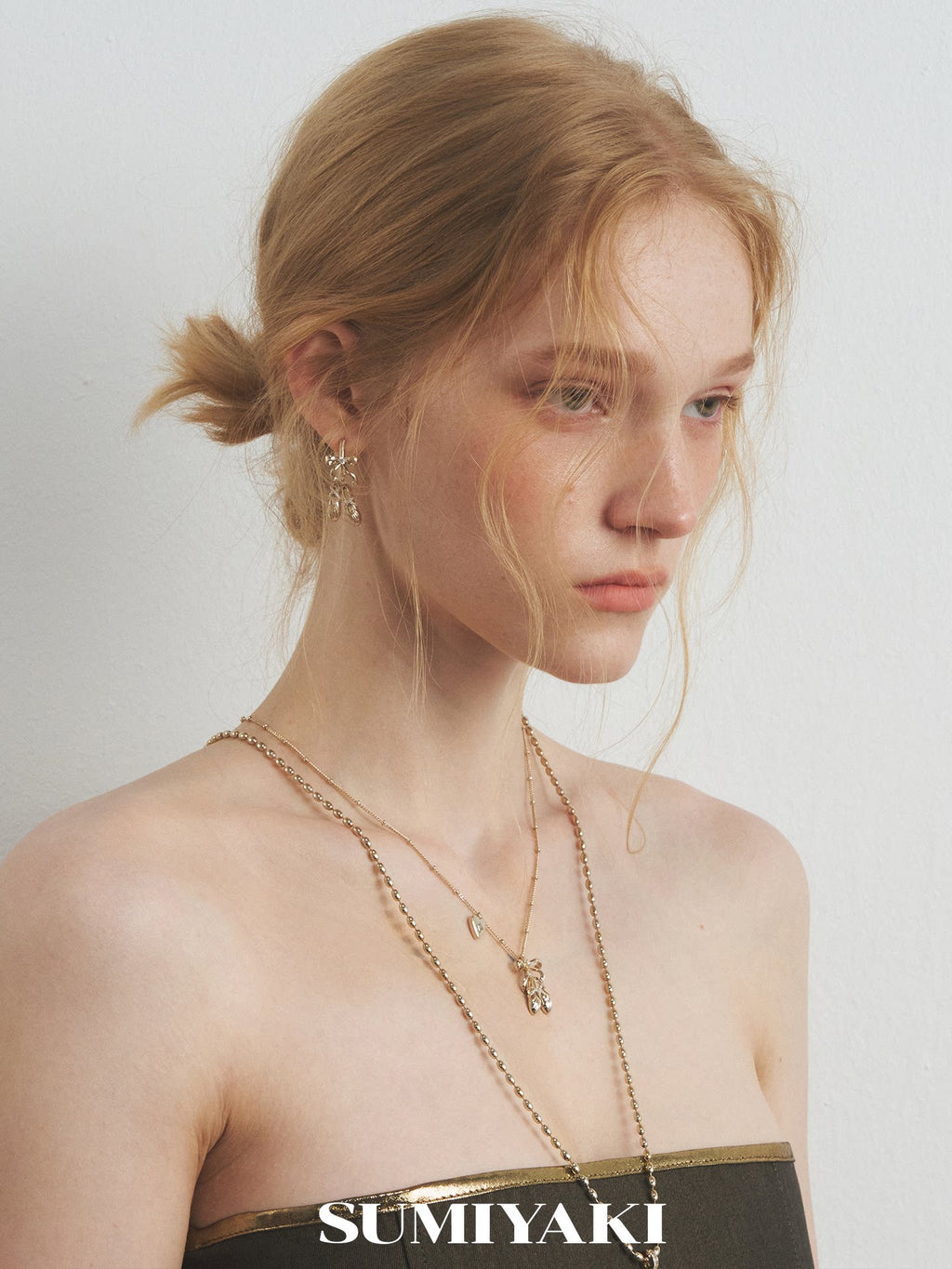 SUMIYAKI Lace Bow Pendant Necklace