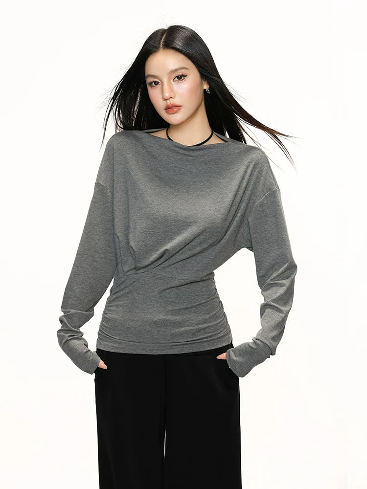 Cherry Melody Waist Thin Senior Feeling Base Long Sleeve
