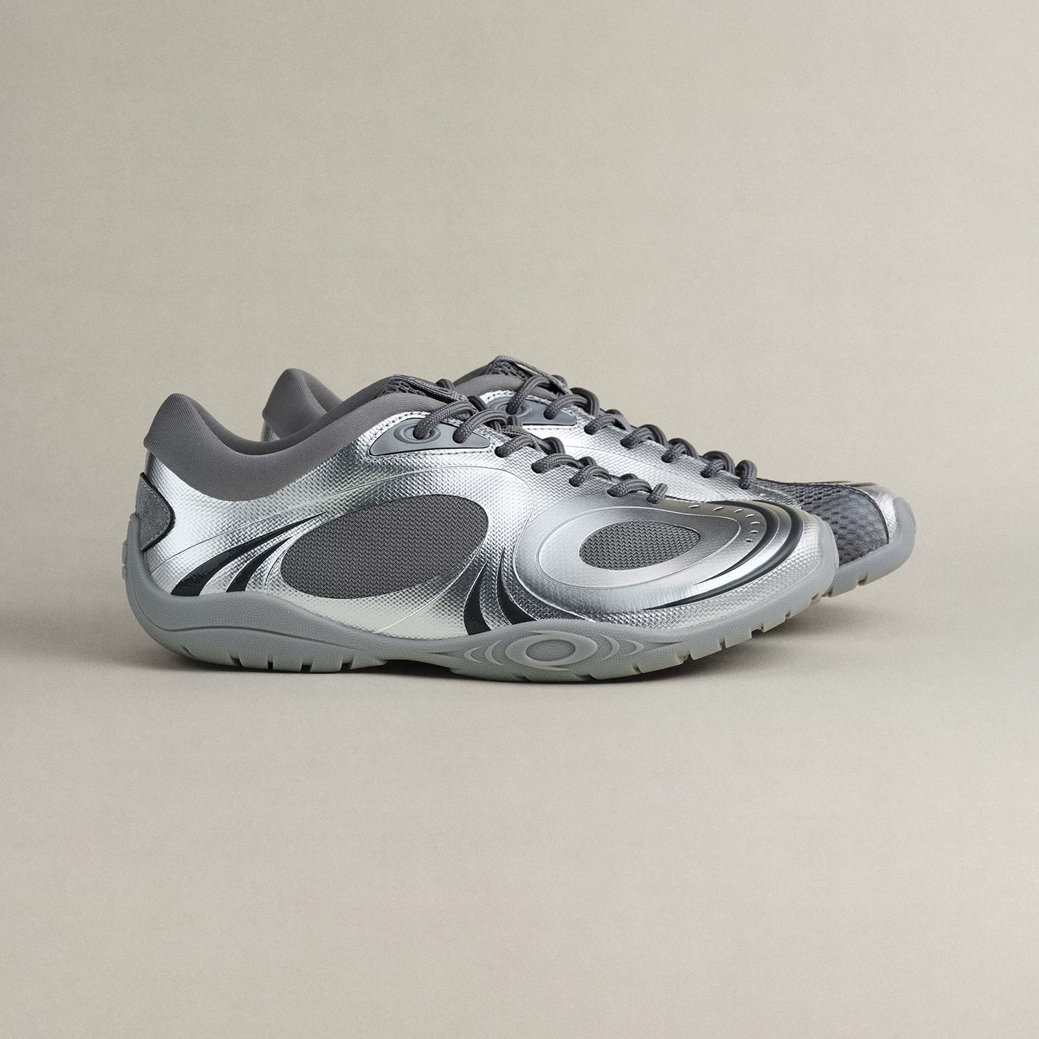 OLD ORDER Shiny Silver Breathable Running Shoe