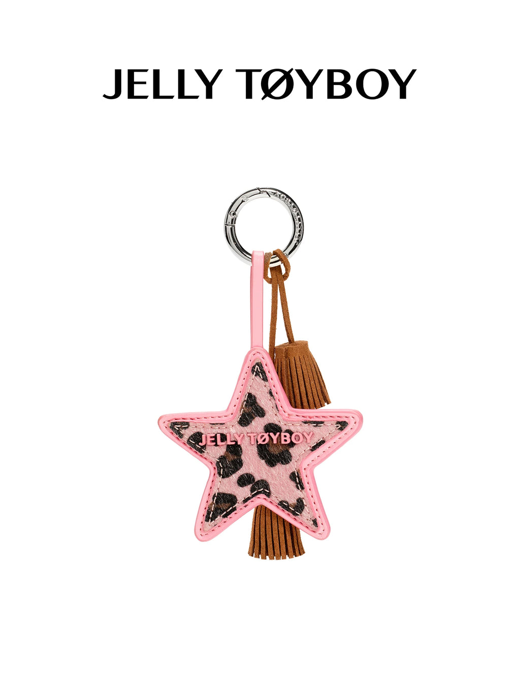 JELLY TOYBOY Brown Faux Leather Leopard Print Bag Charm