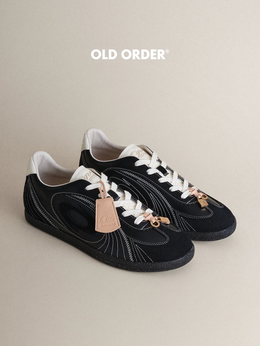 OLD ORDER Leather Lace-Up Retro Trainer