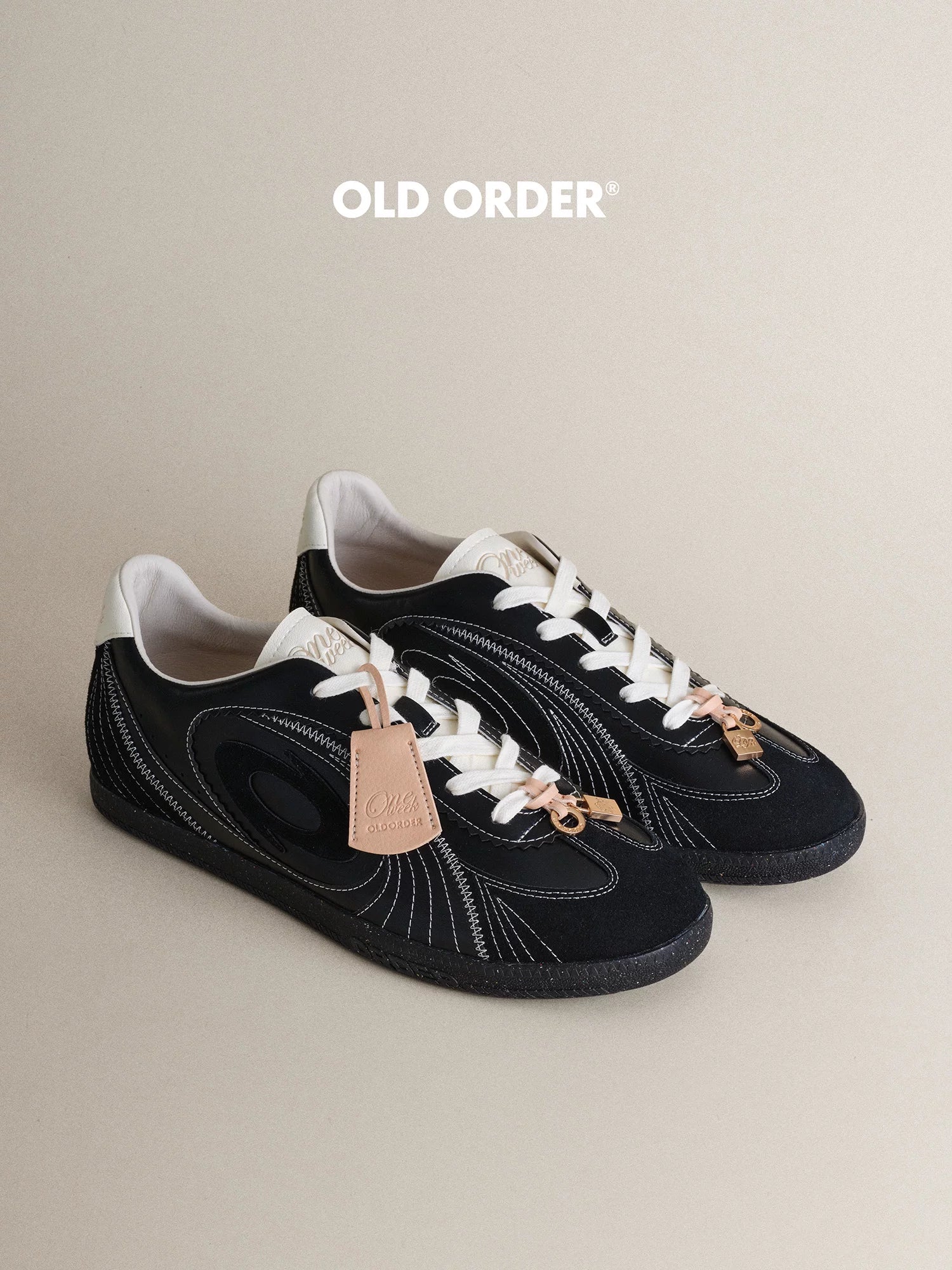 OLD ORDER Leather Lace-Up Retro Trainer