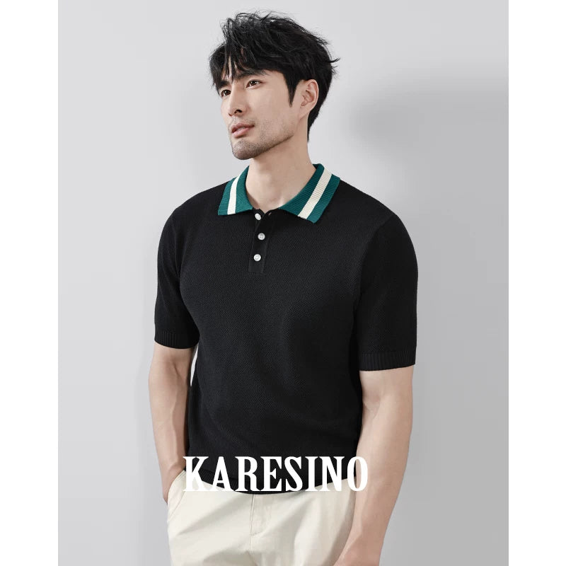 KARESINO Ice Silk Wrinkle-Resistant Slim Fit Polo Shirt