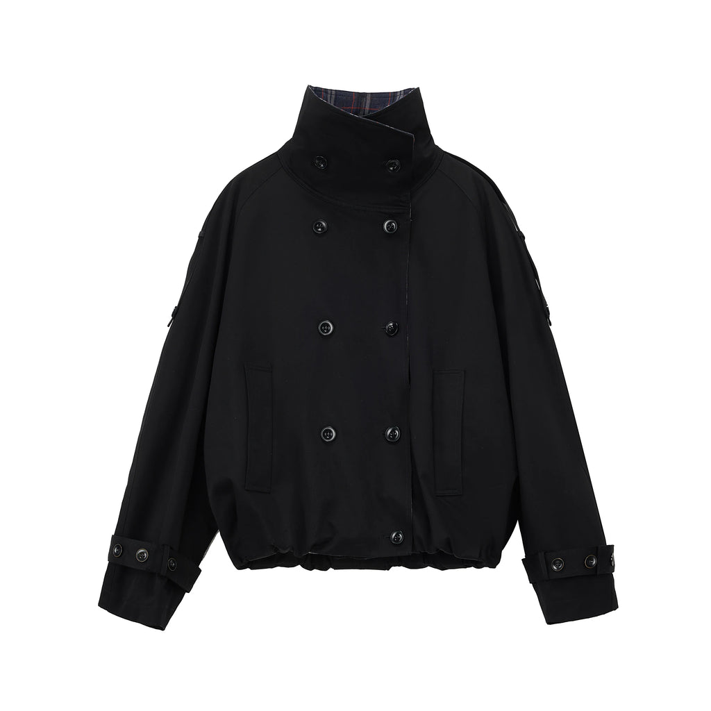PCLP Modern City Patchwork Plaid Oversized Trench Coat