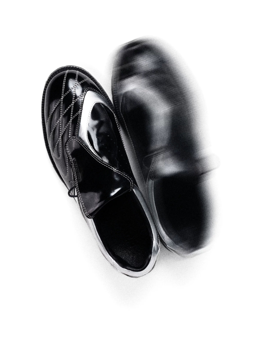 DYZZYMOTIF Patent Leather Two-Tone Lace-Up Derby