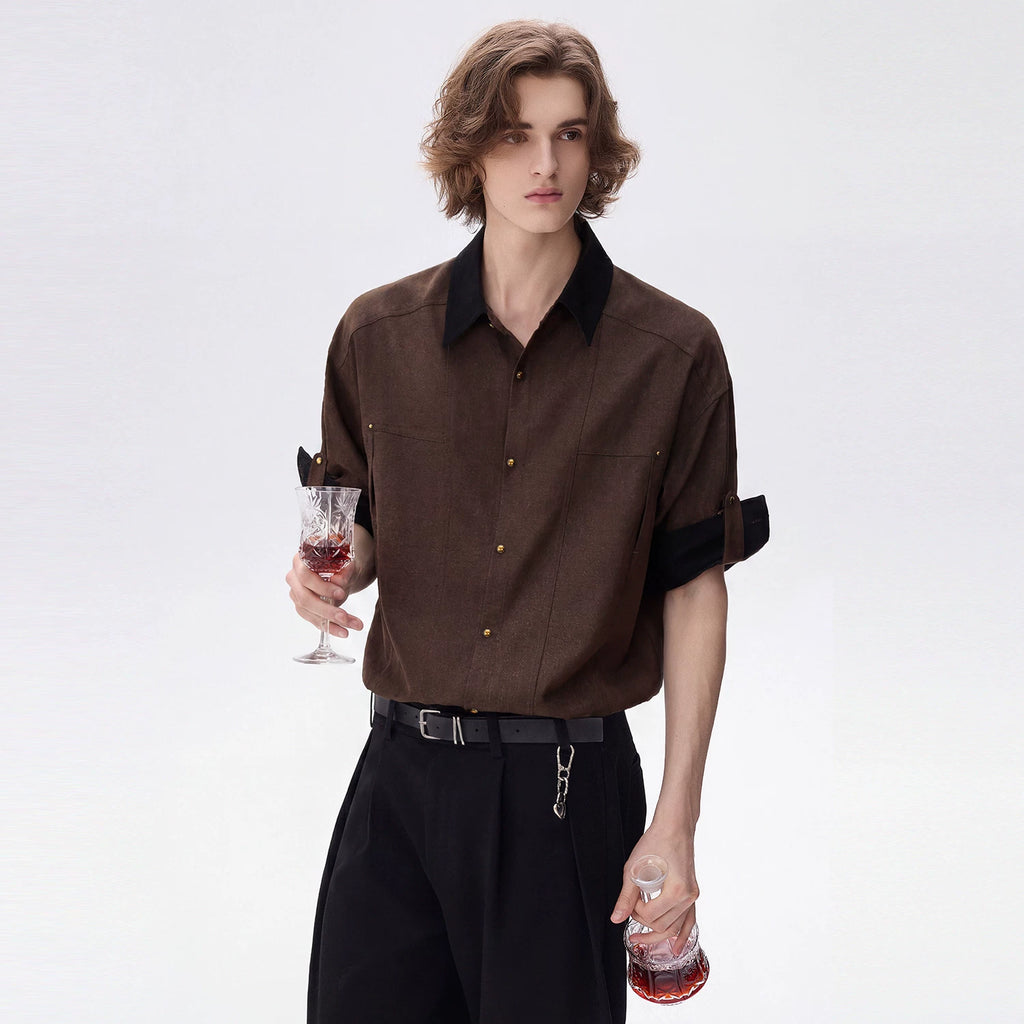CHOR Patchwork Slim Fit Casual Shirt