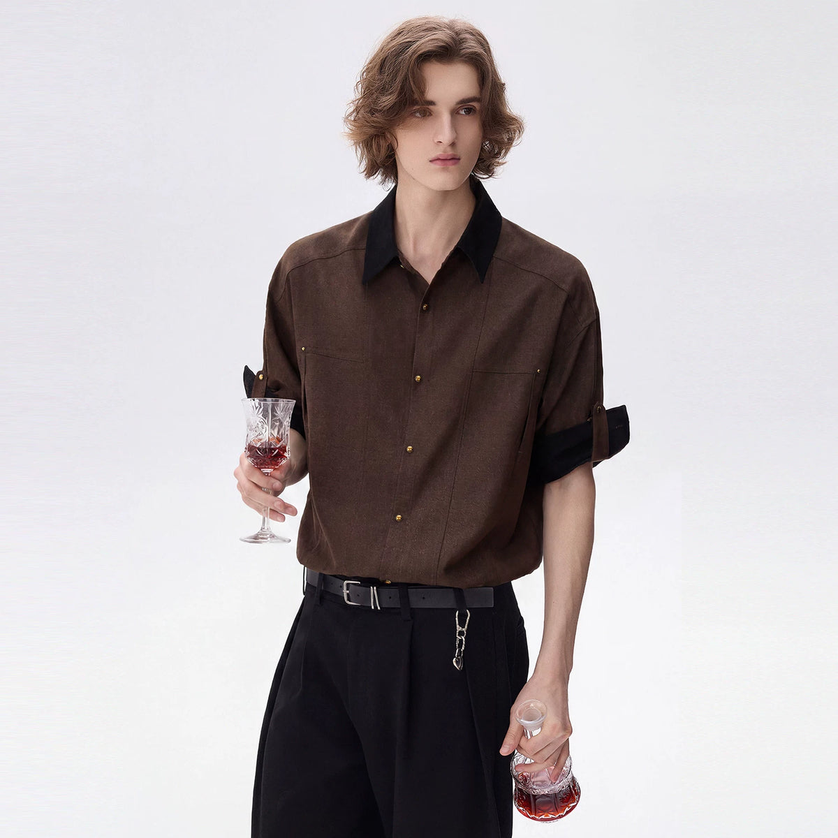 CHOR Patchwork Slim Fit Casual Shirt