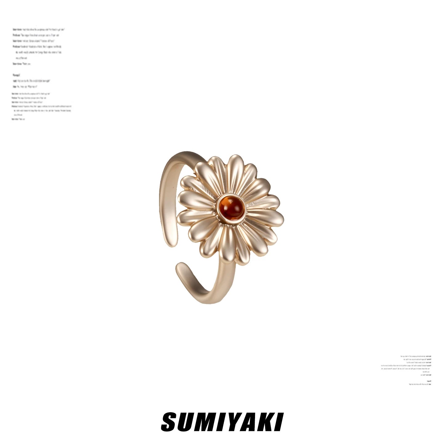 SUMIYAKI Vintage Daisy Adjustable Open Ring