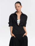 LINY LIBERTY Loose Waist Slim Long-sleeved Shirt