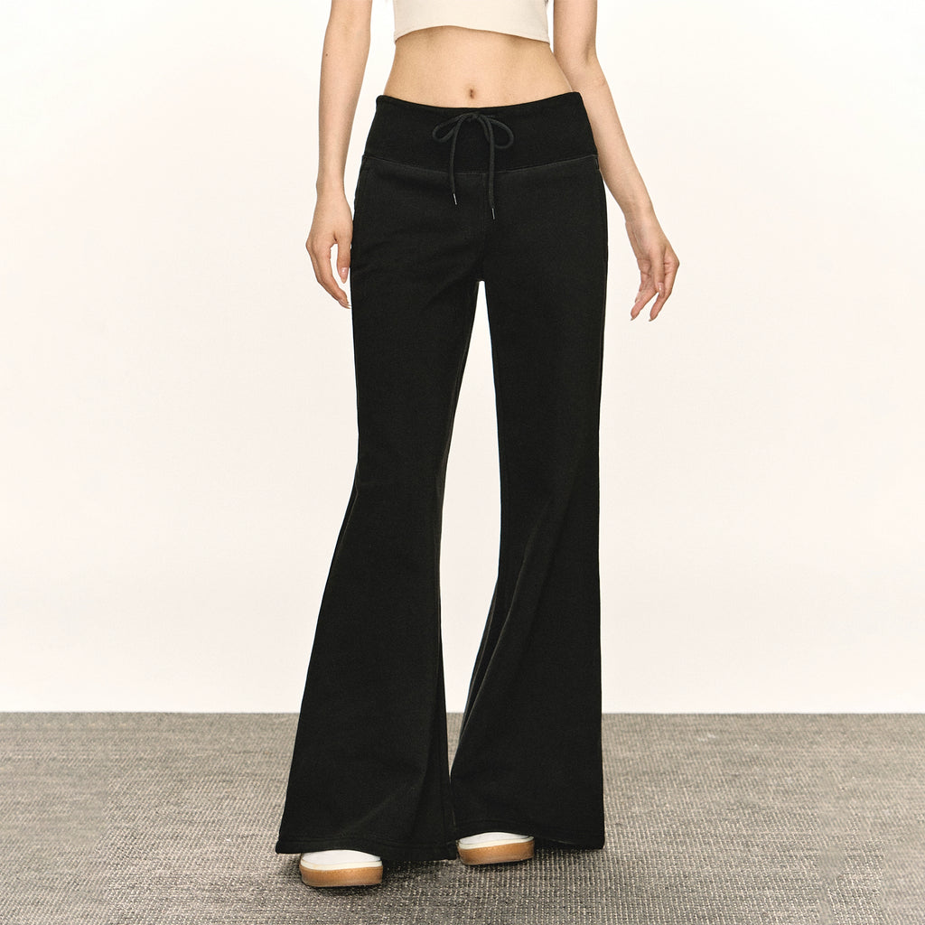 Ariseism Vintage Wide Waist Wide Leg Flared Casual Pants