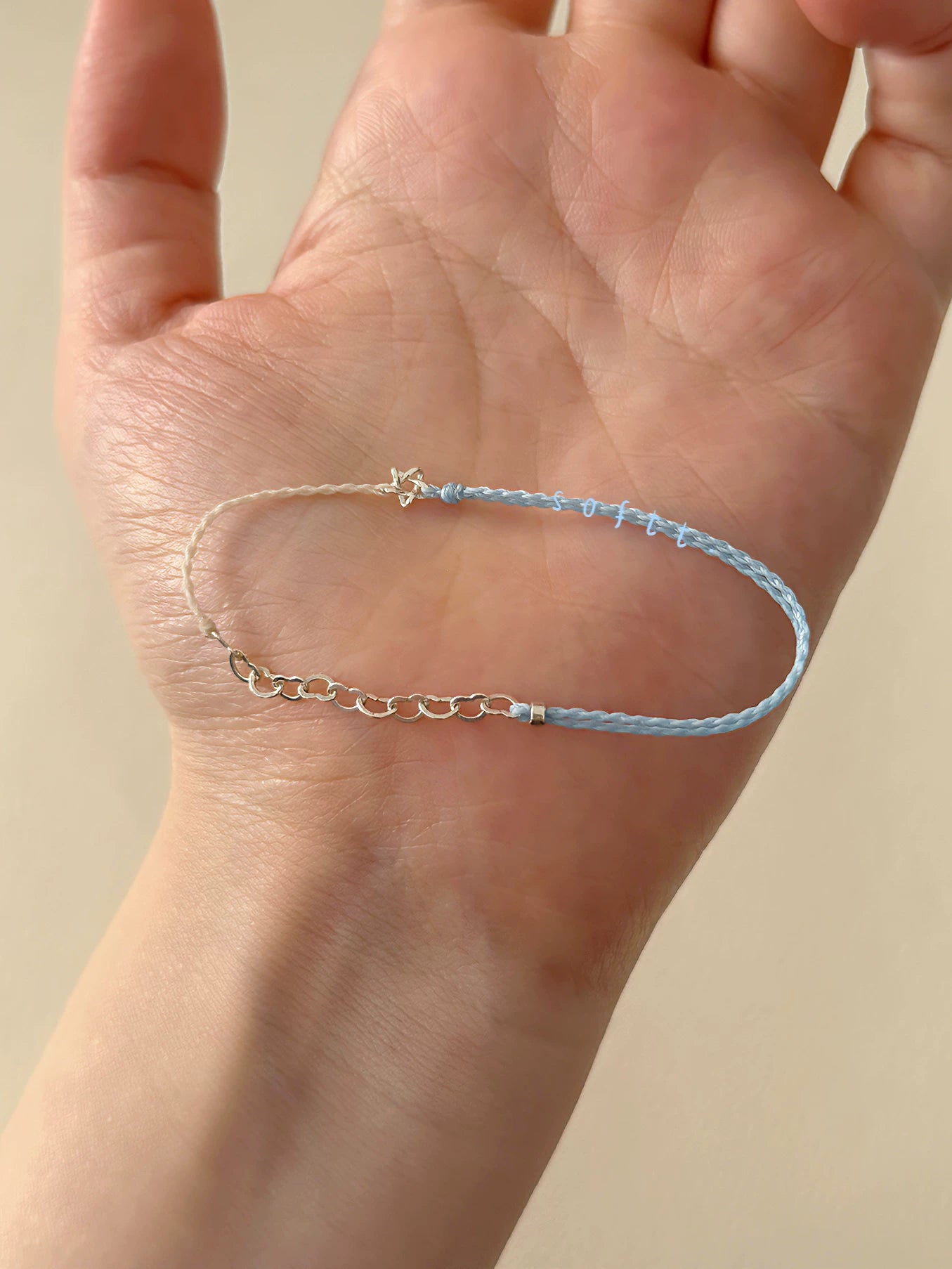 softt Sterling Silver Braided Star Heart Bracelet
