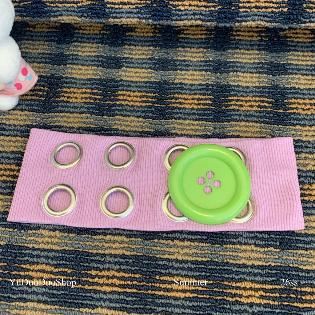 YuDuoDuo Wide Polka Dot Stretchy Headband