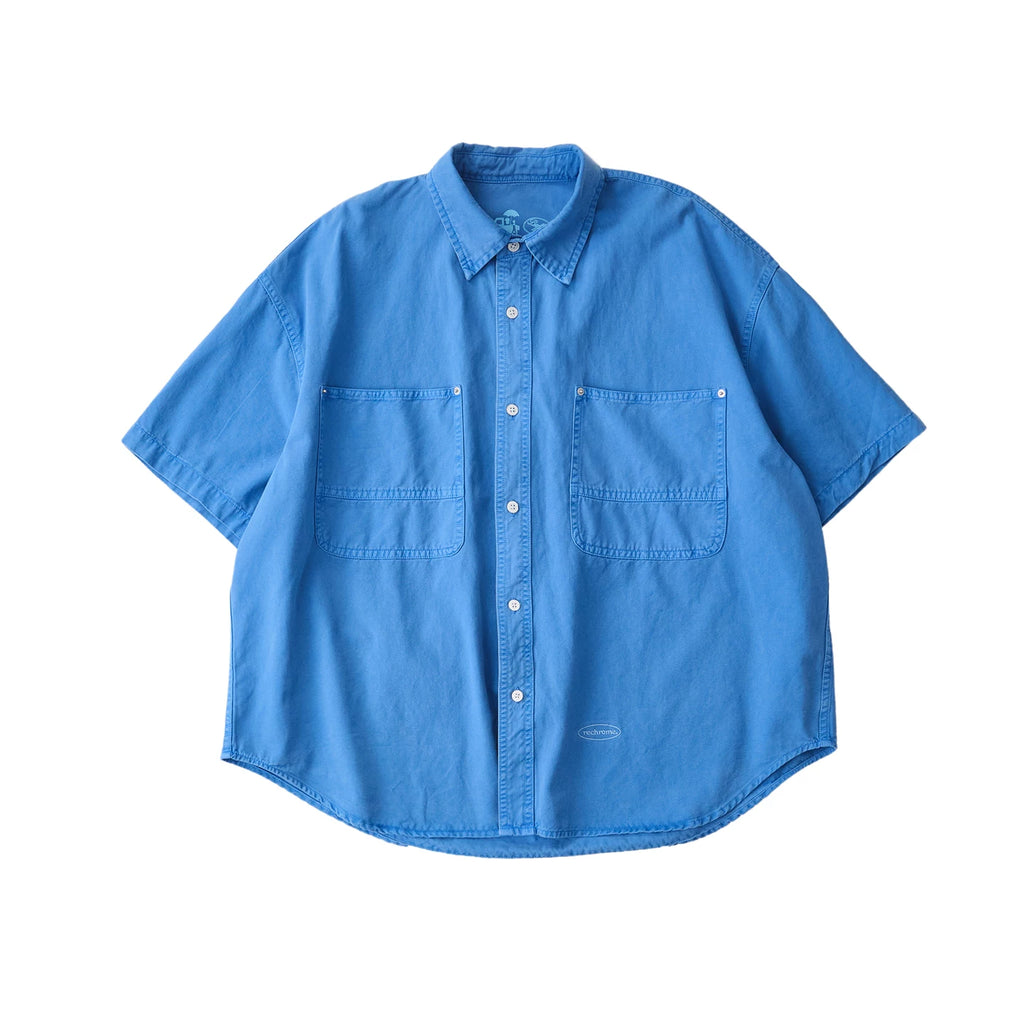Battles French Work Blue Trucker Embroidered Loose Shirt