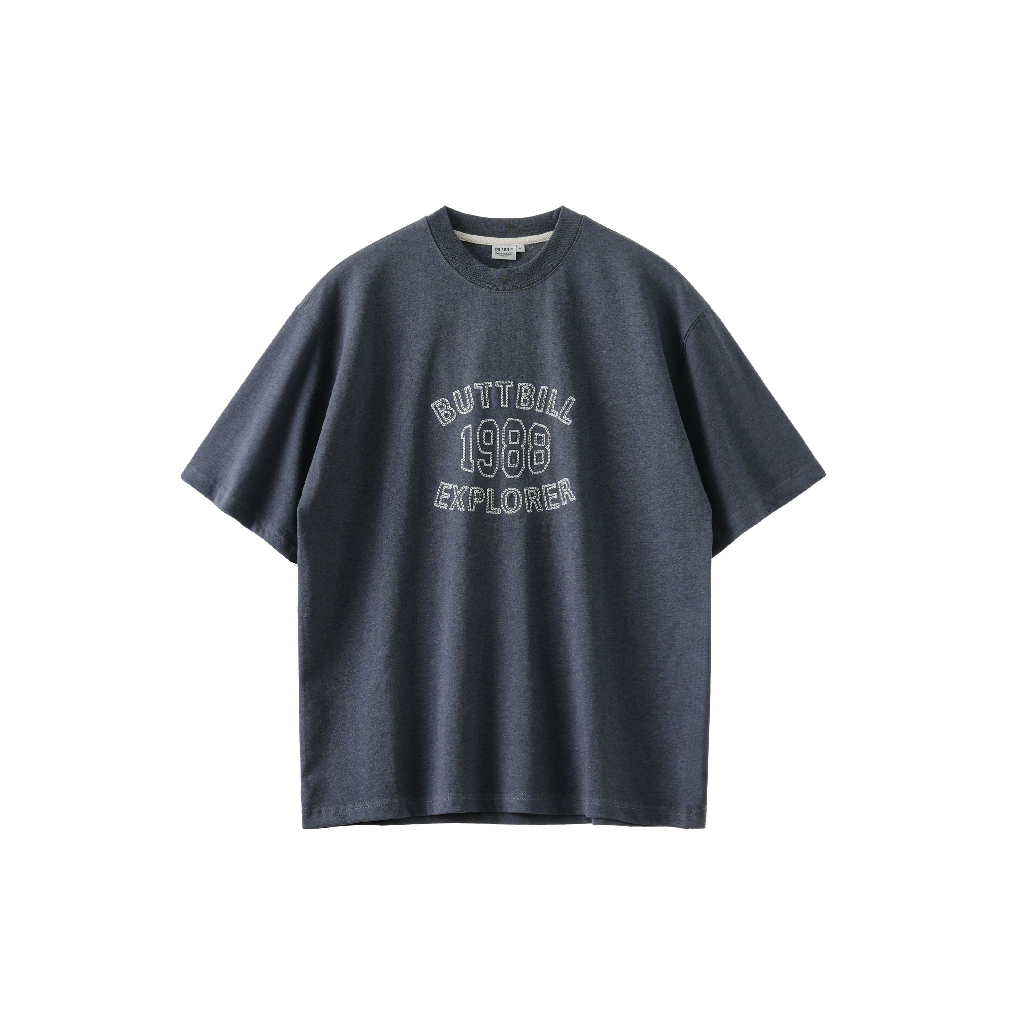 BUTTBILL Vintage 240G Oil Painting Embroidery LOGET Tee